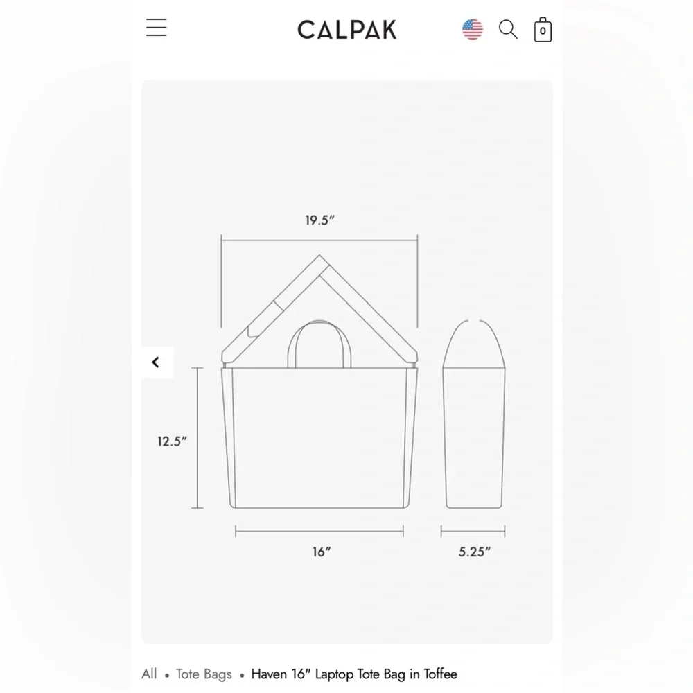 Calpak Haven 16’ Laptop Tote Bag in Toffee - Like New